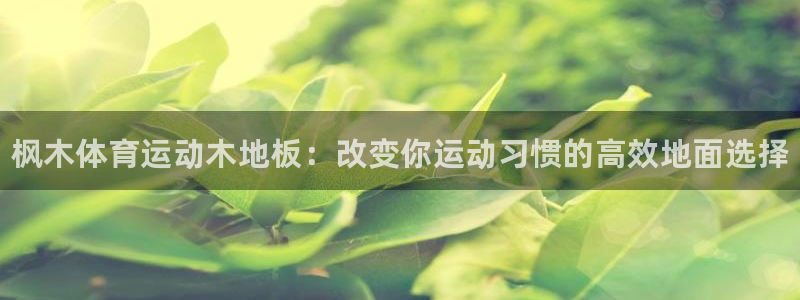 利记官方集团官网：枫木体育运动木地板：改变你运动习惯的高效地