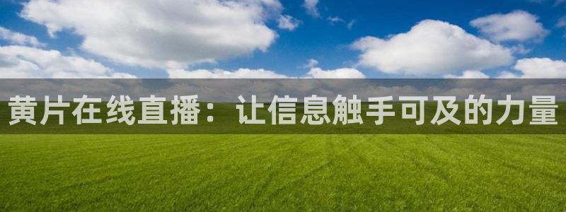 火凤直播体育足球：黄片在线直播：让信息触手可及的力量